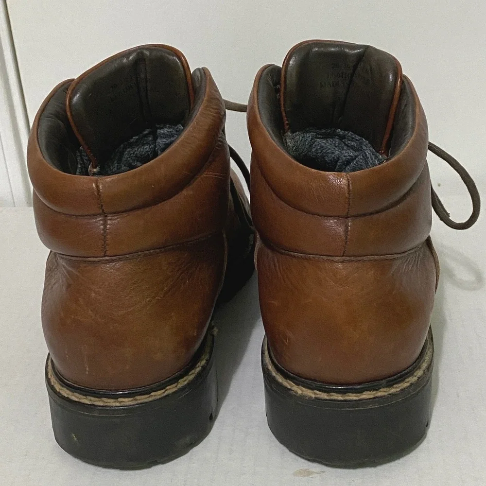 Johnston & Murphy Gore-Tex Brown Leather Hiking Boots Mens 11 M Made in Portugal